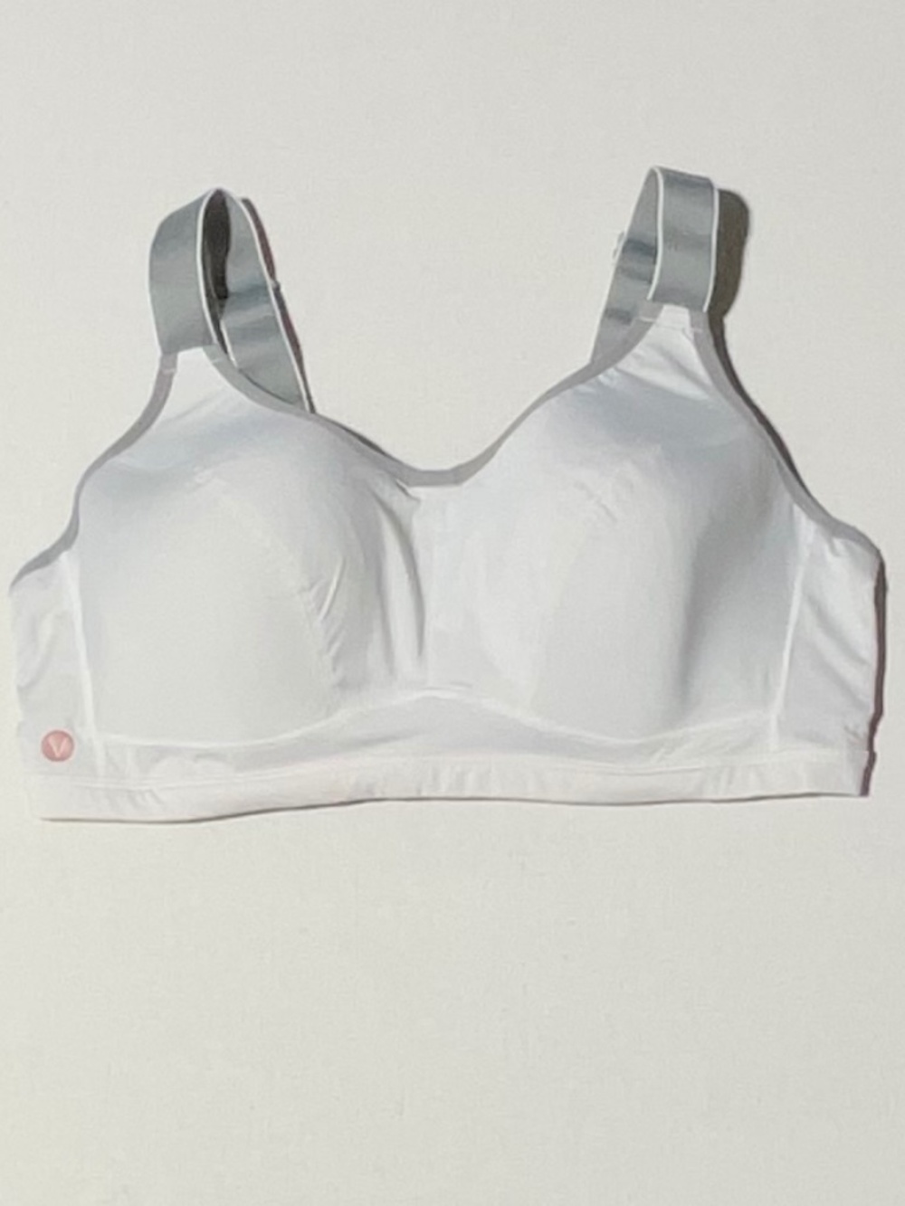 LIVI Active Underwire Sports Bra 40DD White Gray Molded Cup Adjustable Straps